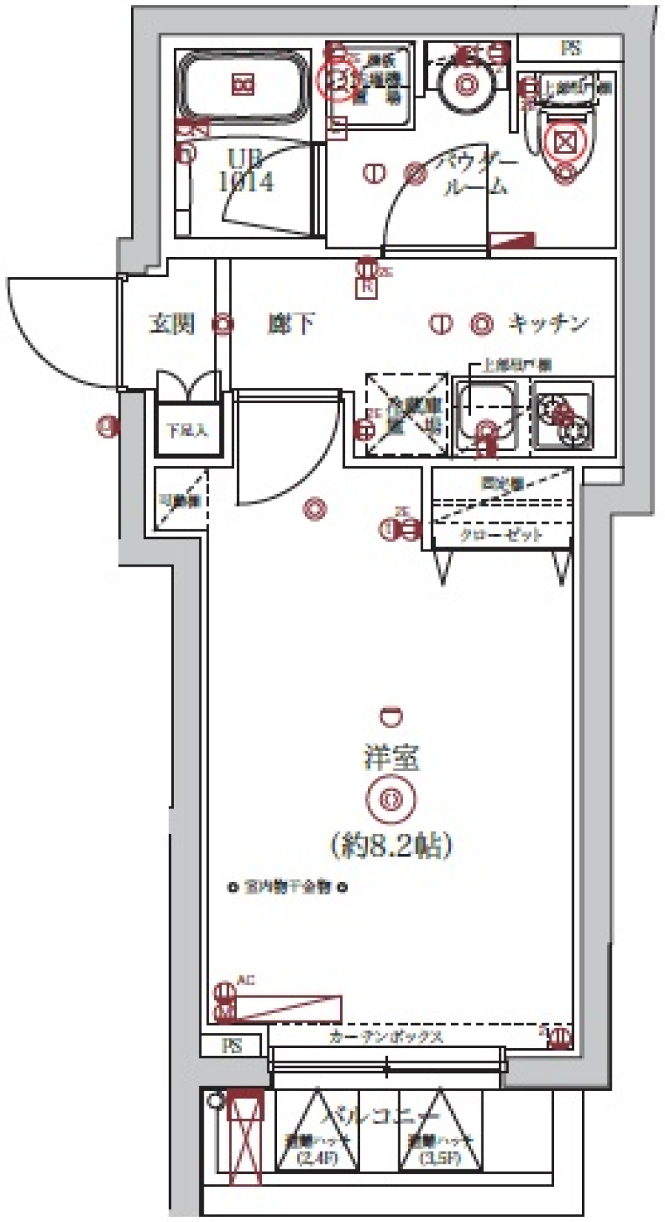 ユリカロゼ東武練馬　208号室［ペット可］の間取り図
