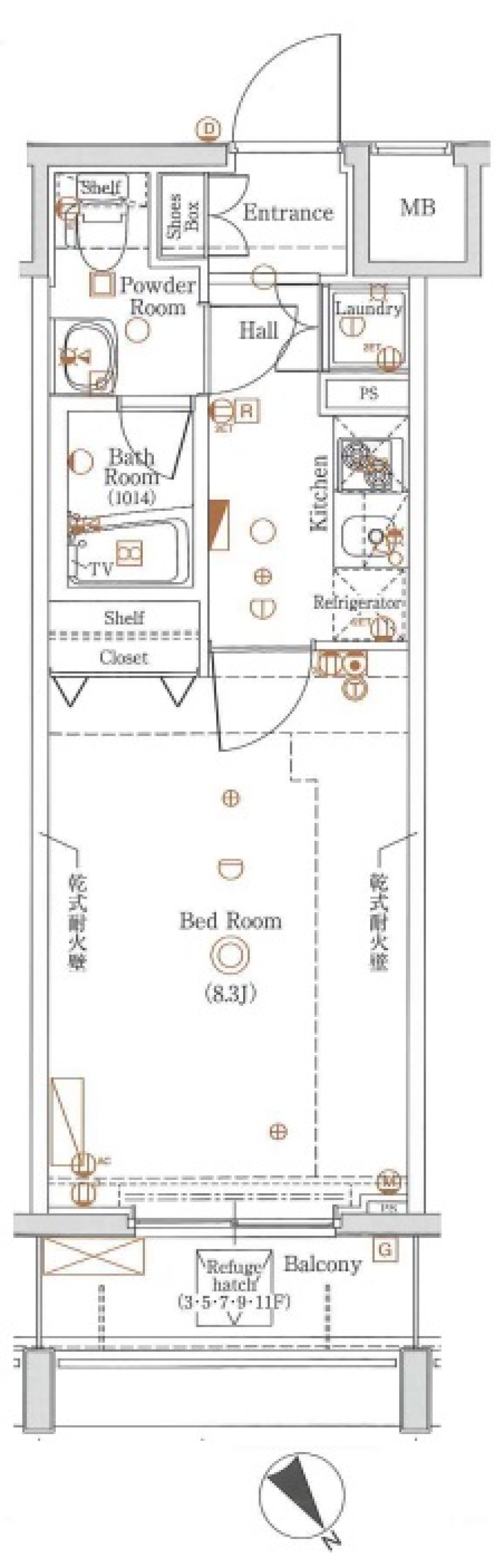 グラントゥルース田端　502号室［ペット可］の間取り図