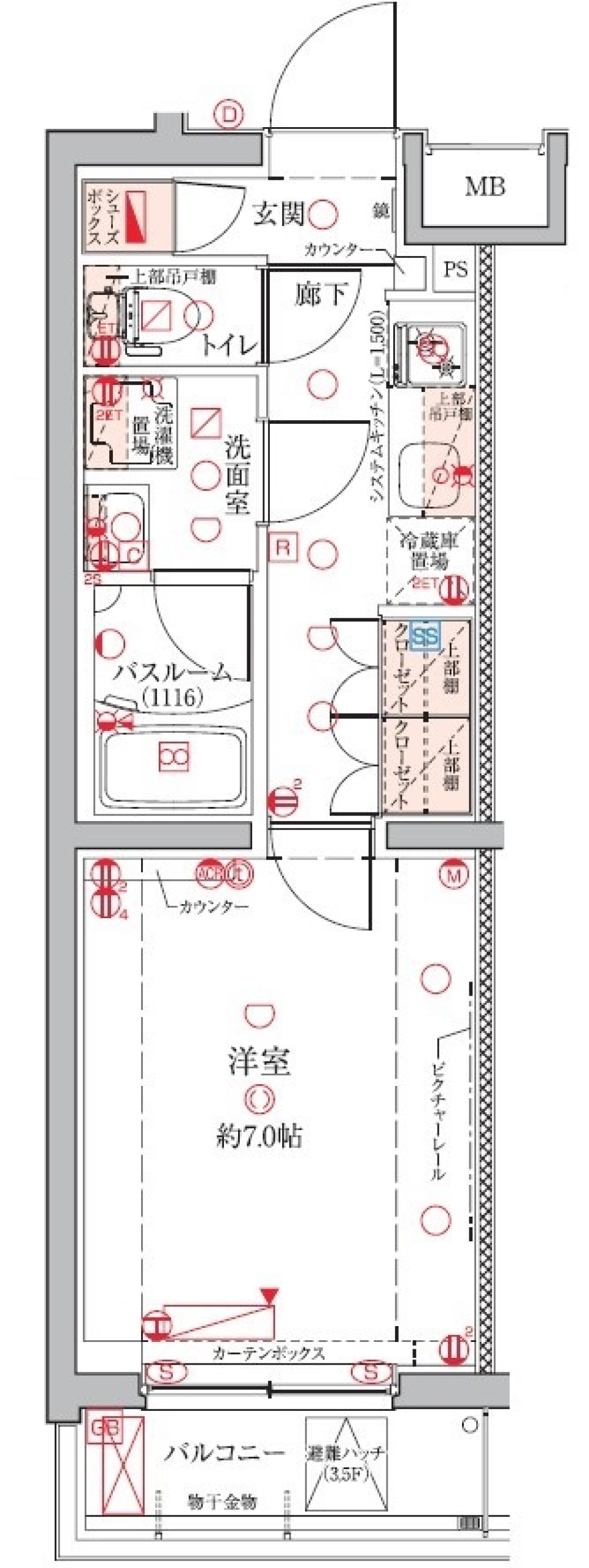 クレヴィスタ久が原　４０５号室［ペット可］の間取り図