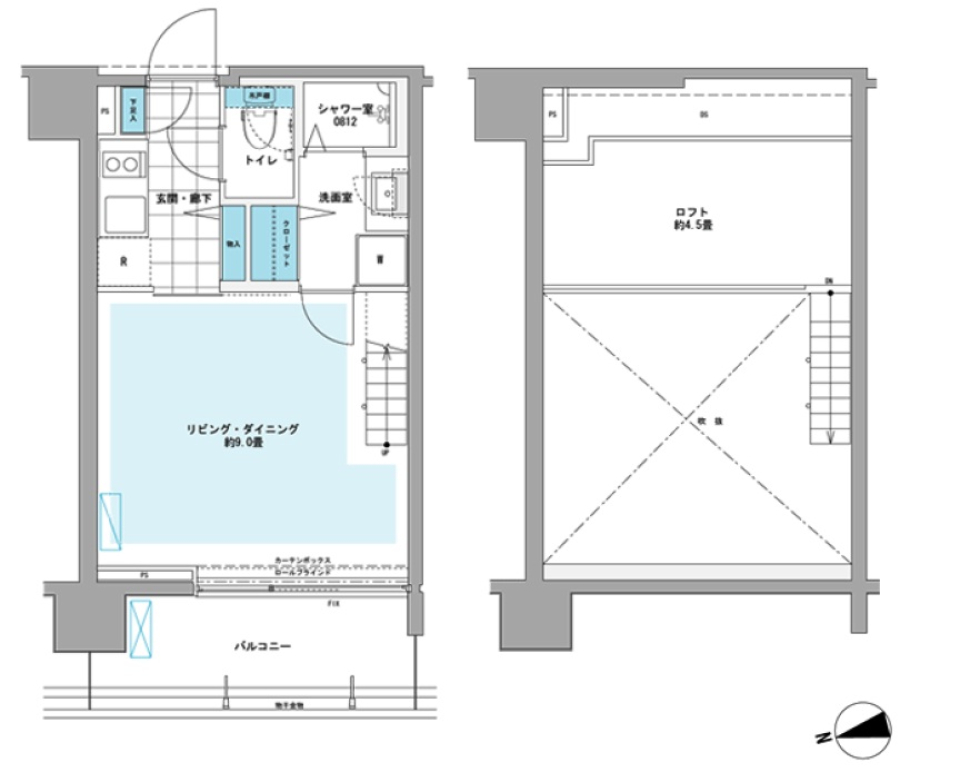 プライムアーバン芝浦LOFT　９０６号室の間取り図
