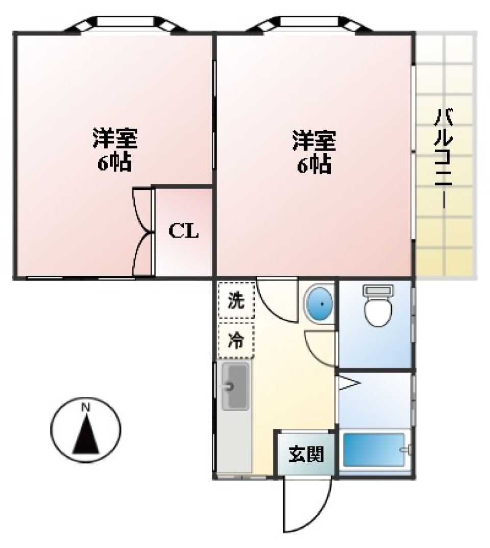 アパートメントのだめ　203号室の間取り図