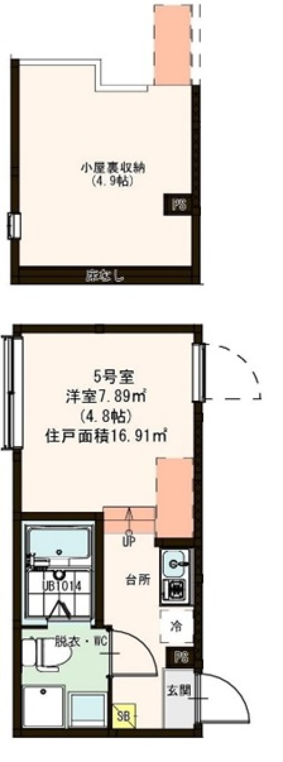 ハーモニーテラス伊興Ⅳ　１０５号室の間取り図