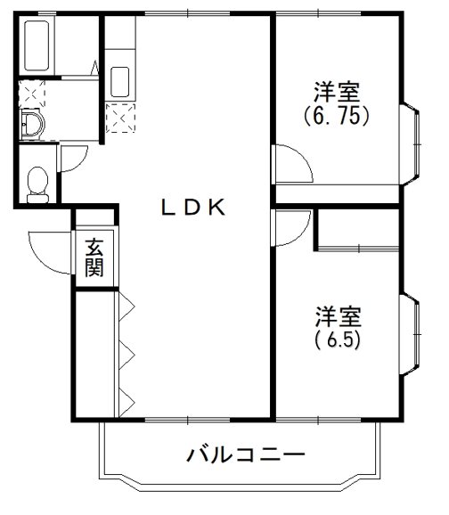 2LDKの間取り