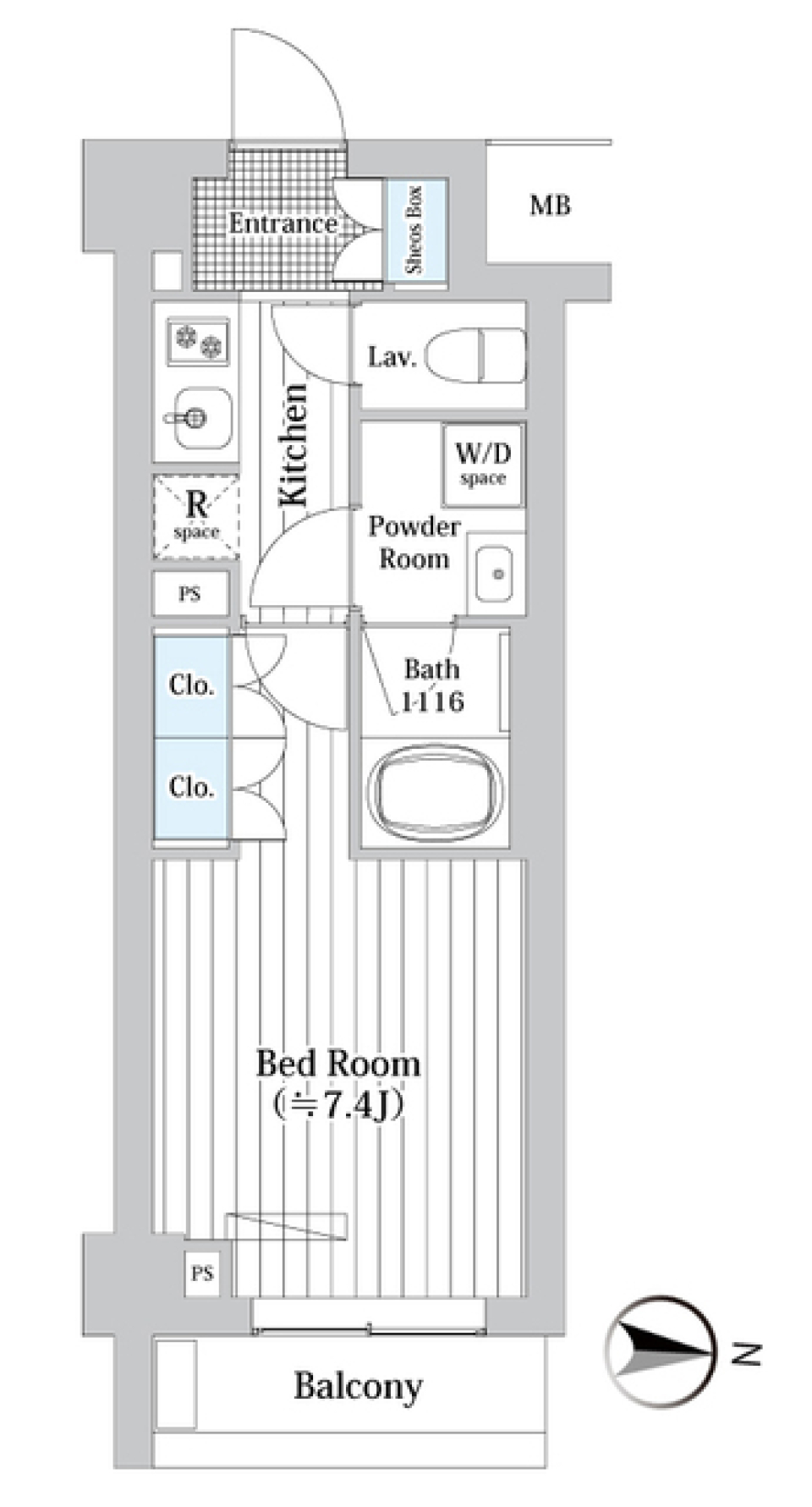 プレール・ドゥーク新宿Ｗｅｓｔ　403号室［ペット可］の間取り図