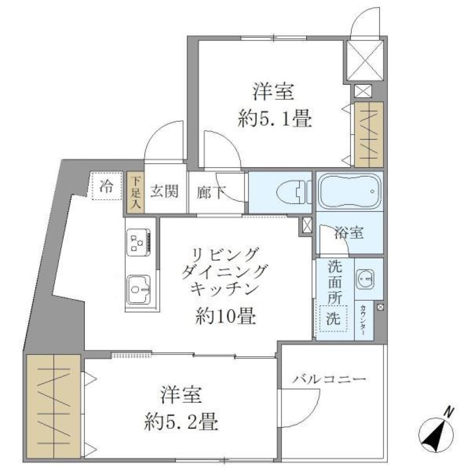 パインステージ白金高輪　701号室［新築］の間取り図