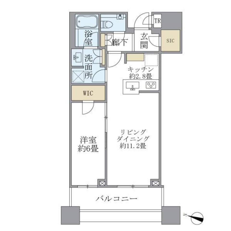 ＢｒｉｌｌｉａＴｏｗｅｒｓ目黒ノースレジデンス3203号室の間取り図