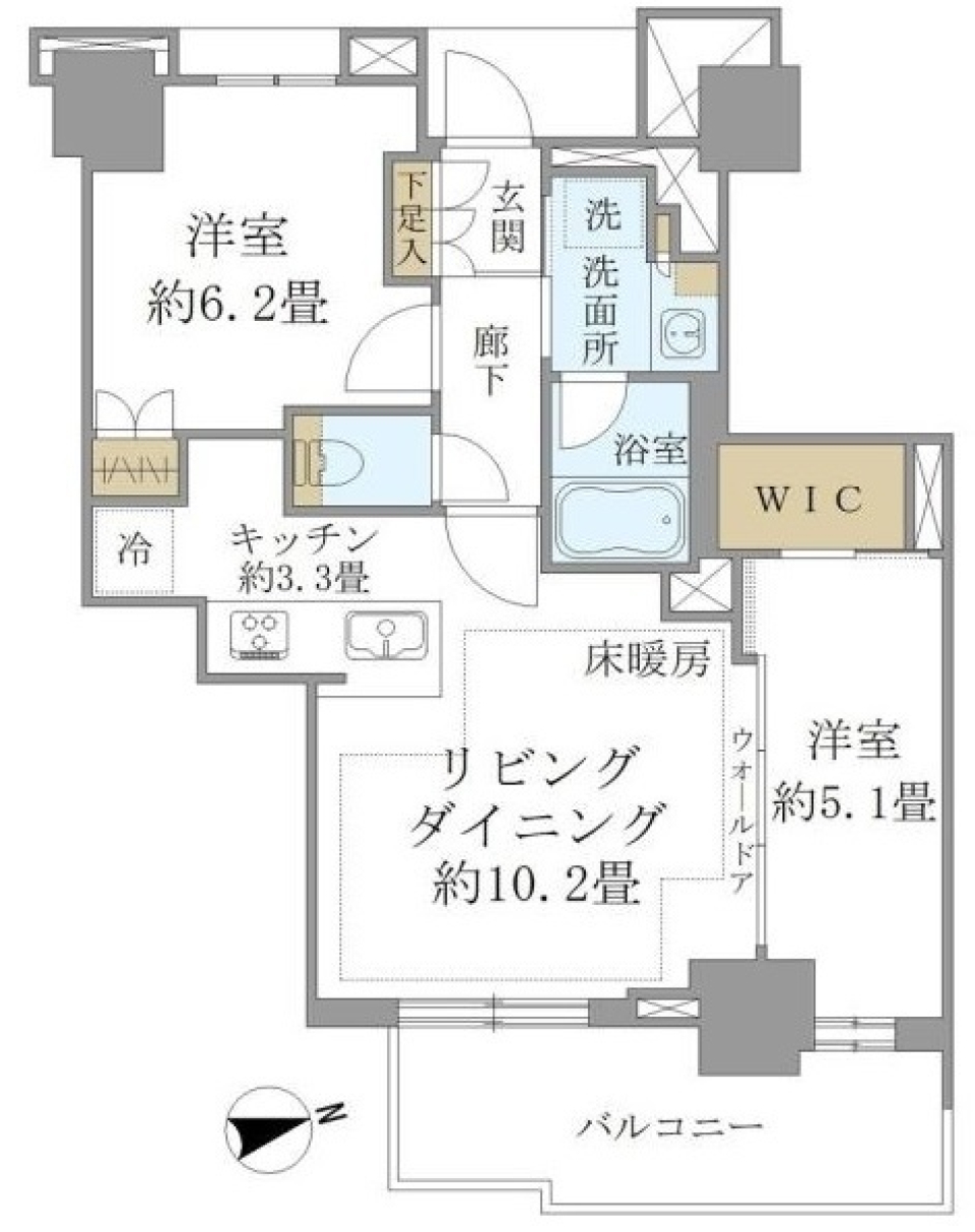 Ｂｒｉｌｌｉａ　Ｔｏｗｅｒ　聖蹟桜ヶ丘　ＢＬＯＯＭＩＮＧ　Ｒ　1514の間取り図