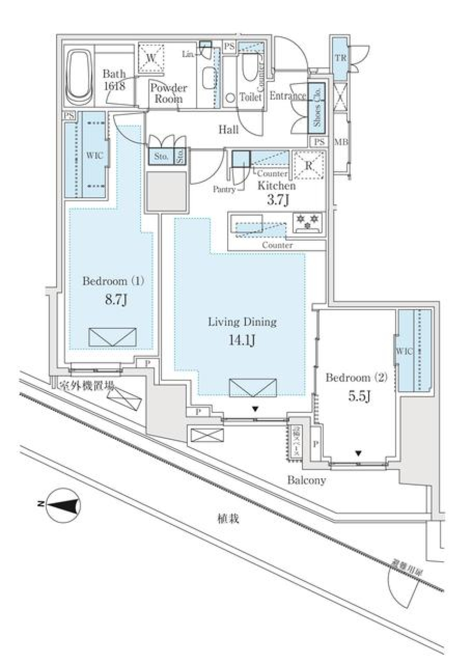 ザ・パークハウス恵比寿南　103号室の間取り図