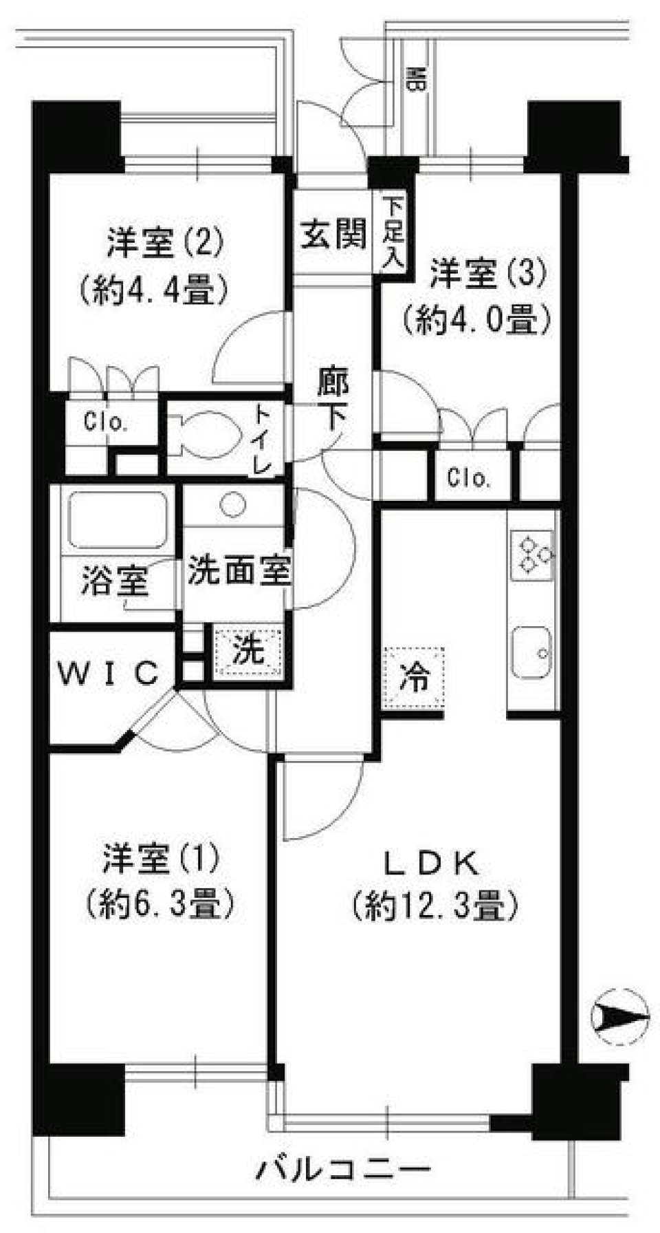 芦花公園パーク・ホームズ　408号室の間取り図
