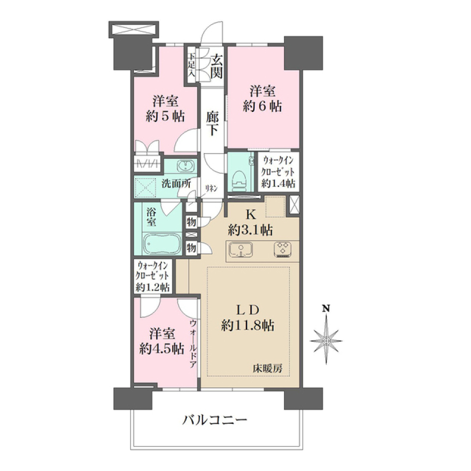 猿江恩賜公園レジデンス　1004号室の間取り図