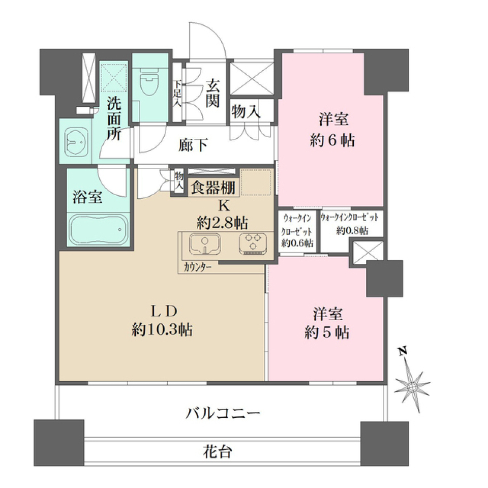 ザ・パークハウス上野　1306号室の間取り図