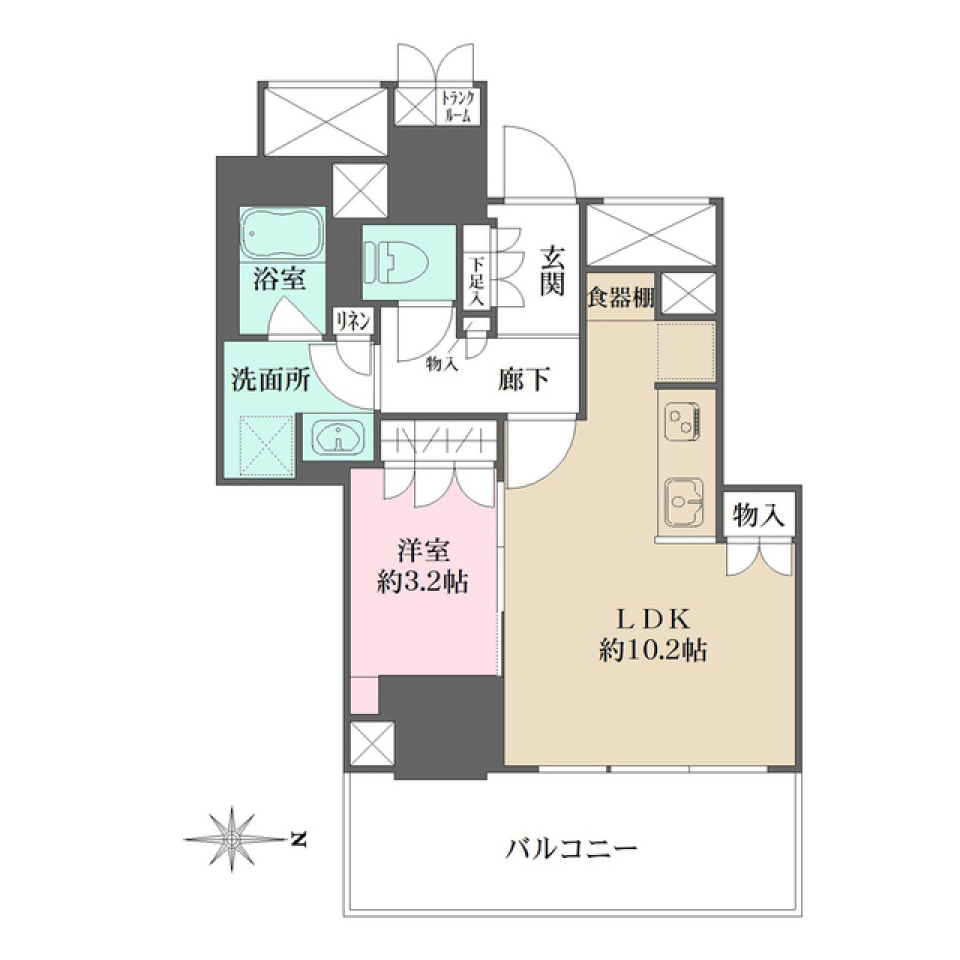 Ｂｒｉｌｌｉａ　Ｔｏｗｅｒ池袋Ｗｅｓｔ　308号室［新築］の間取り図