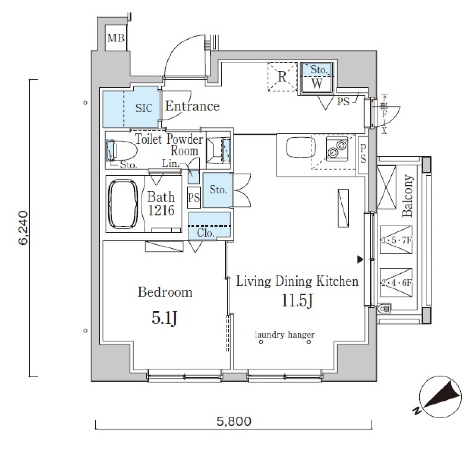 カーサスプレンディッド恵比寿１丁目　404号室［ペット可］の間取り図
