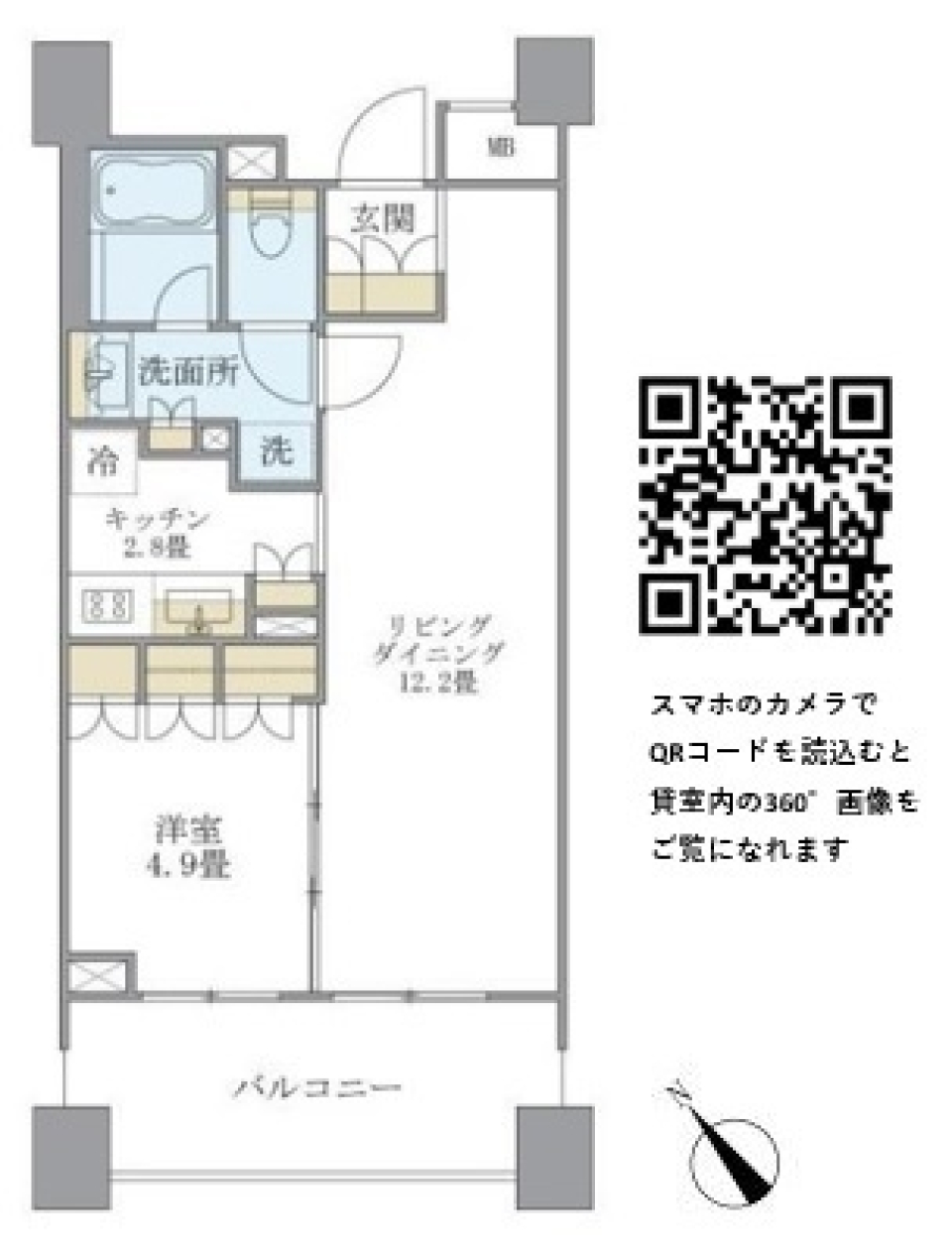 アパートメンツ三田　1402号室の間取り図