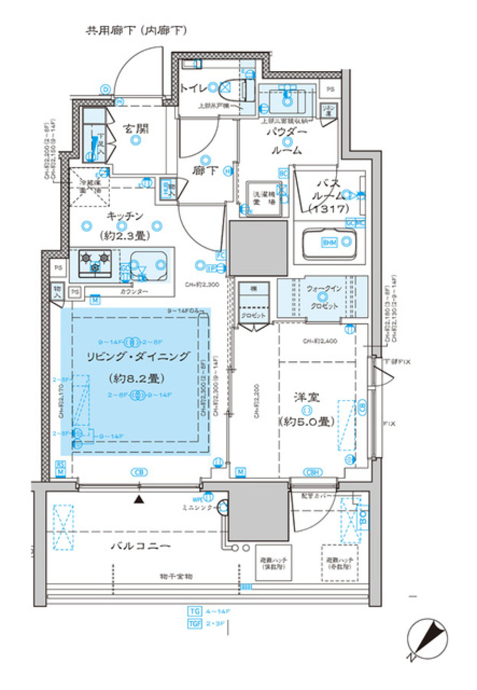 ディームス渋谷本町　1102号室の間取り図