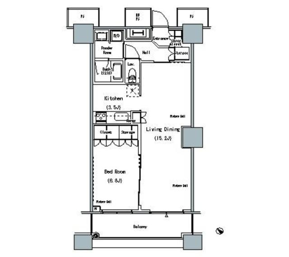 ＴＨＥ　ＴＯＫＹＯ　ＴＯＷＥＲＳ　ＭＩＤＴＯＷＥＲ　714号室　［ペット可］の間取り図