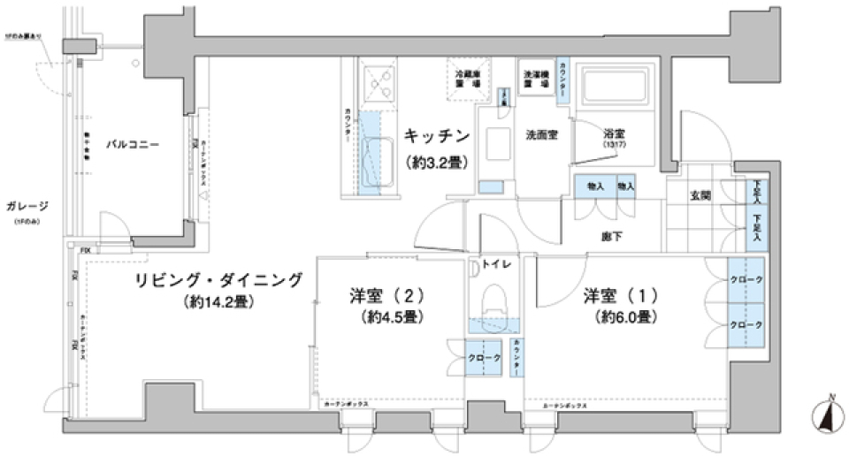 ガーデニエール砧レジデンス　714号室［ペット可］の間取り図