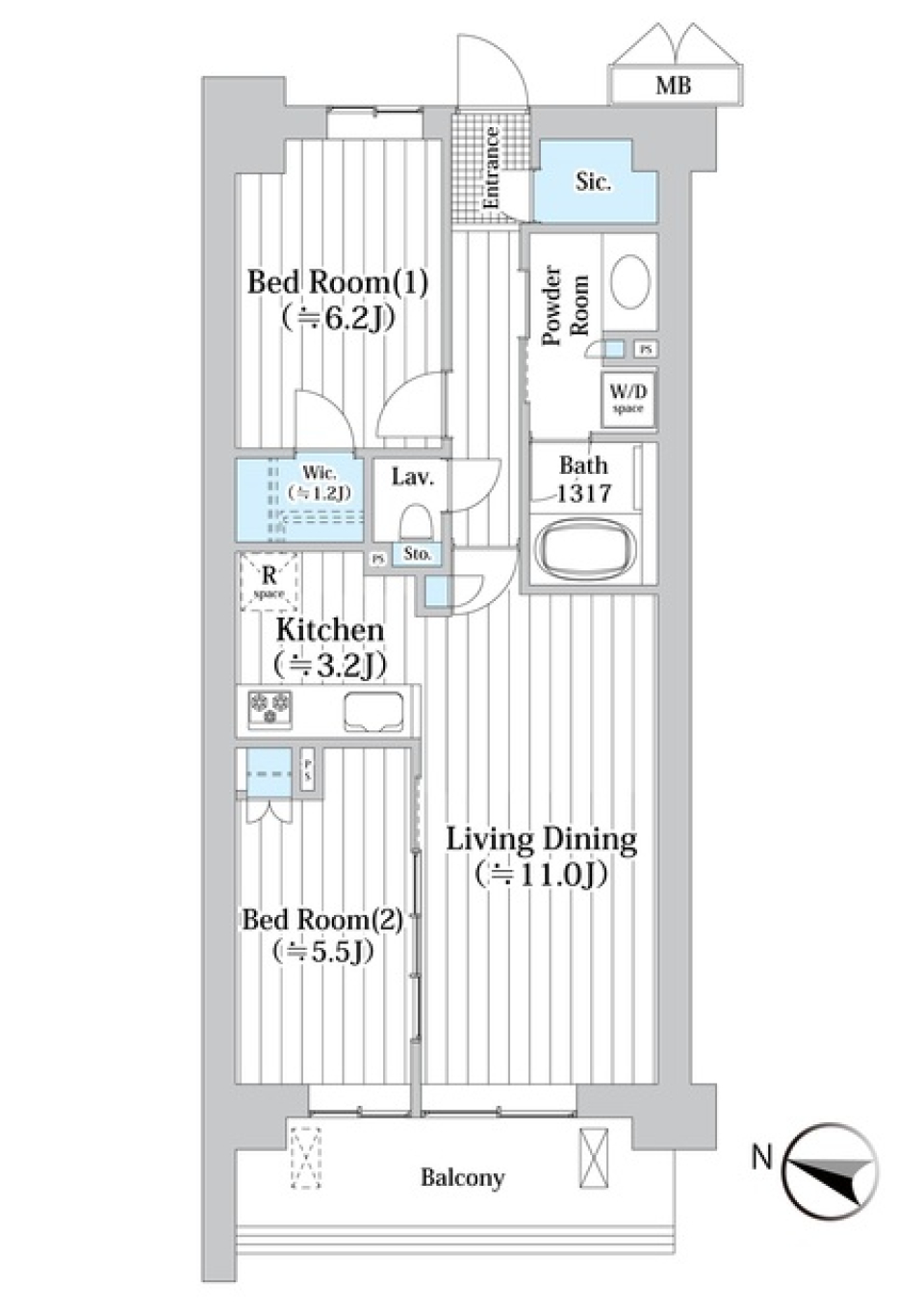 アビティグランデ砧　（Ｃ棟）103号室の間取り図
