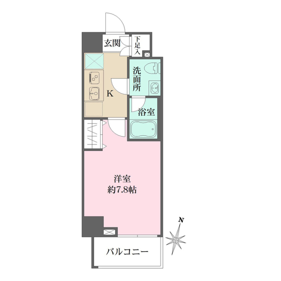 ベルフェリーク木場　803号室の間取り図