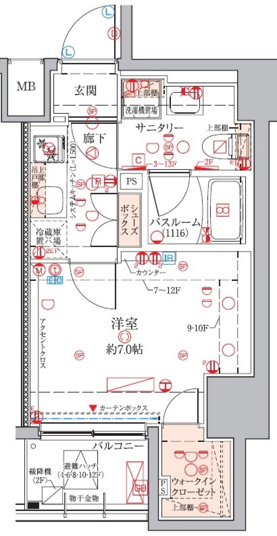 クレヴィスタ練馬桜台Ⅲ　402号室の間取り図
