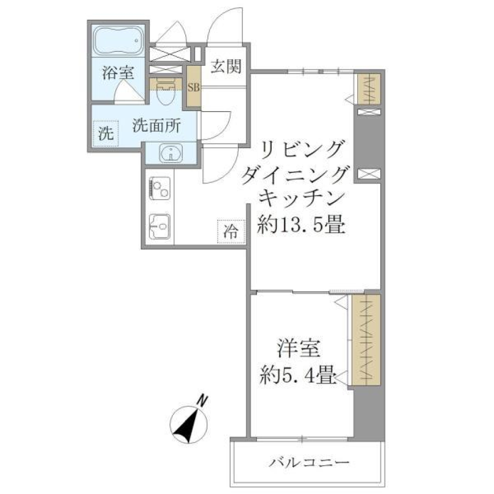 ＳＳ．ＦＬＡＴ神楽坂ｓｏｕｔｈ　1101号室の間取り図