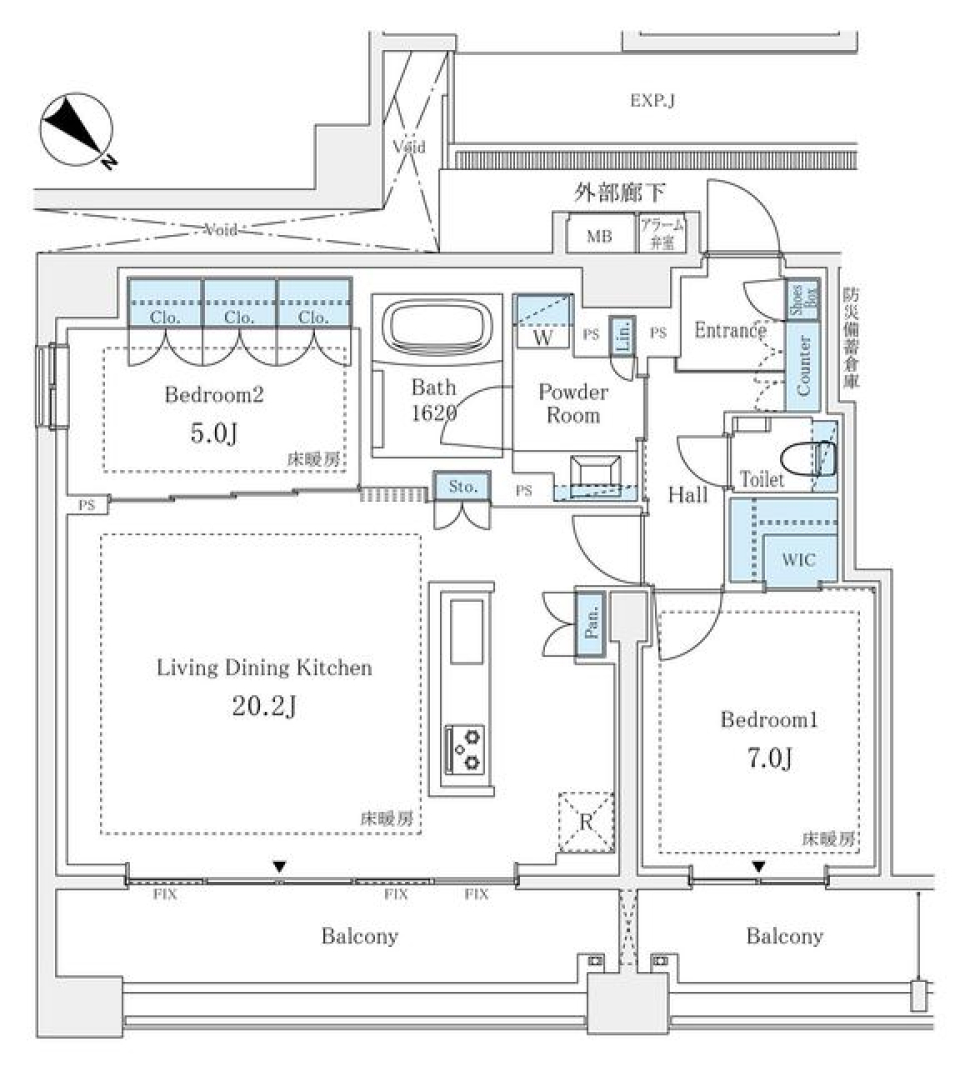 イニシア築地レジデンス　1204号室の間取り図
