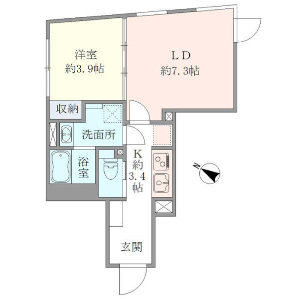 ＨＴピア赤坂　307号室の間取り図