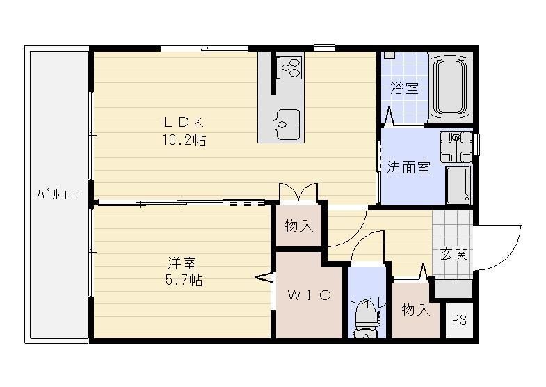 1～2人暮らしにおすすめな1LDK。