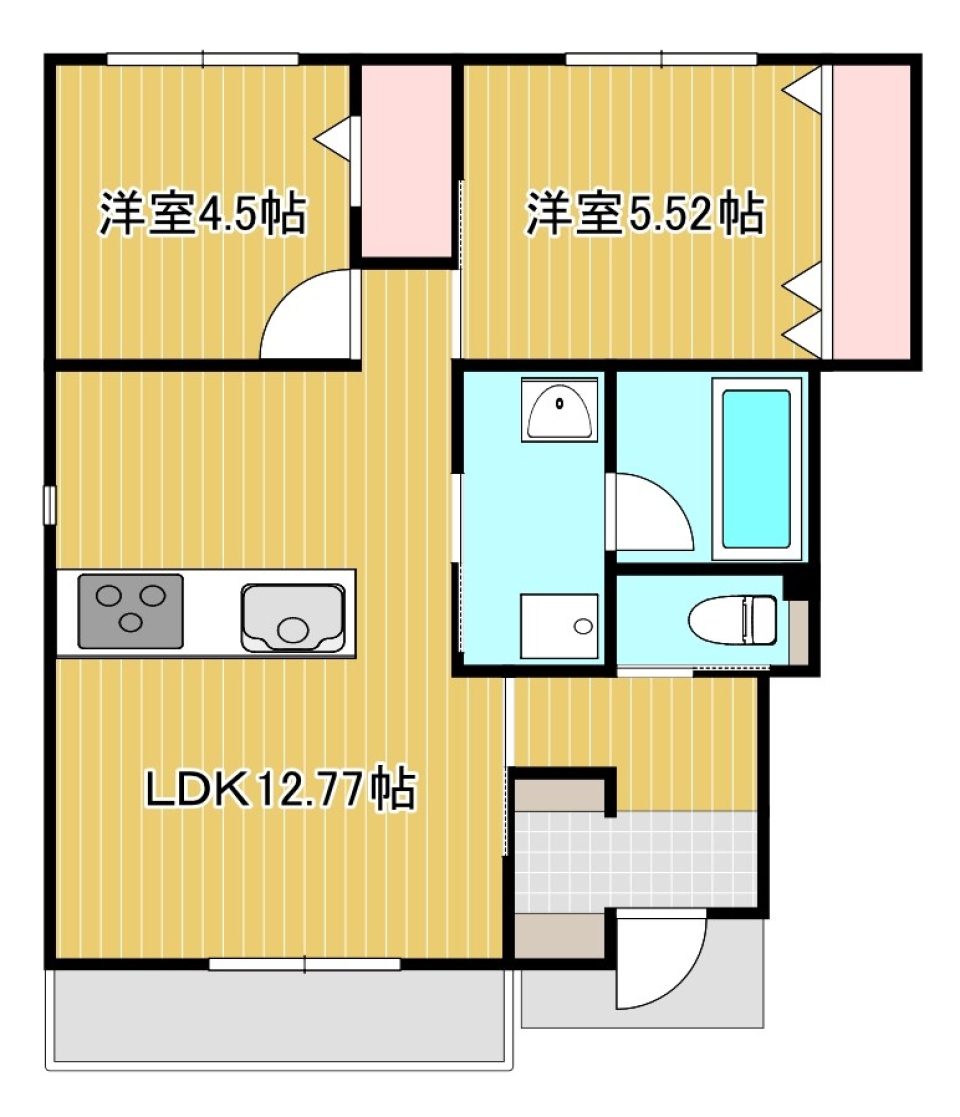 2人～家族におすすめな2LDK。