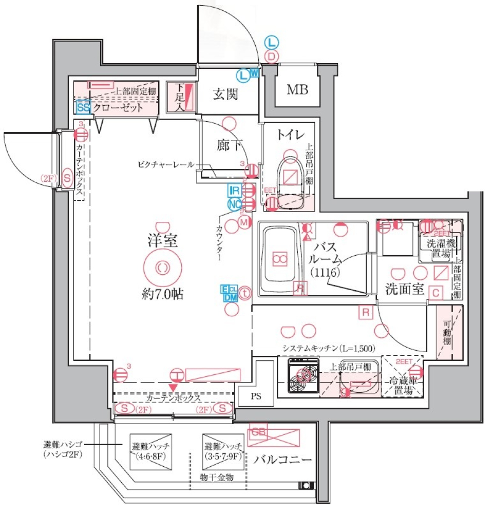 クレヴィスタ亀戸Ⅵ　201号室［ペット可］の間取り図