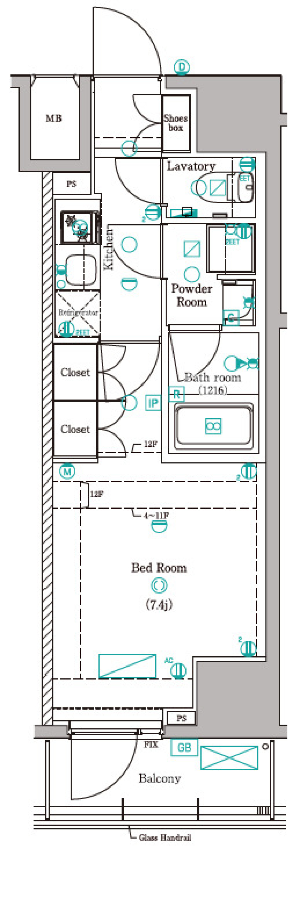 DIPS赤羽RESIDENCE　405号室［ペット可］の間取り図