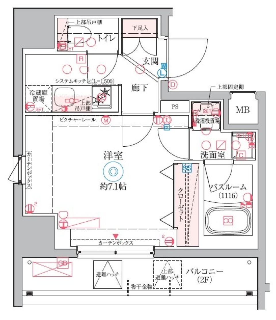 クレヴィスタ中野新橋Ⅱ　902号室［ペット可］の間取り図