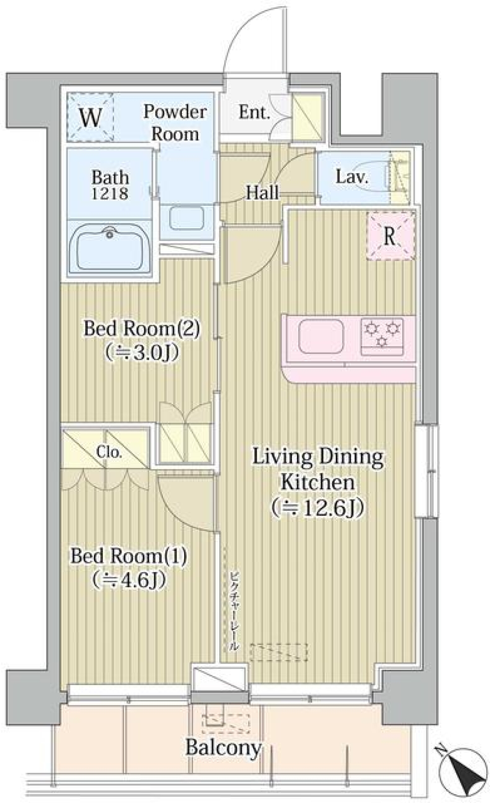 Ａｖｖｏｌｔｏ　Ｆｅｌｉｃｅ　蒲田Ｓｏｕｔｈ　311号室の間取り図