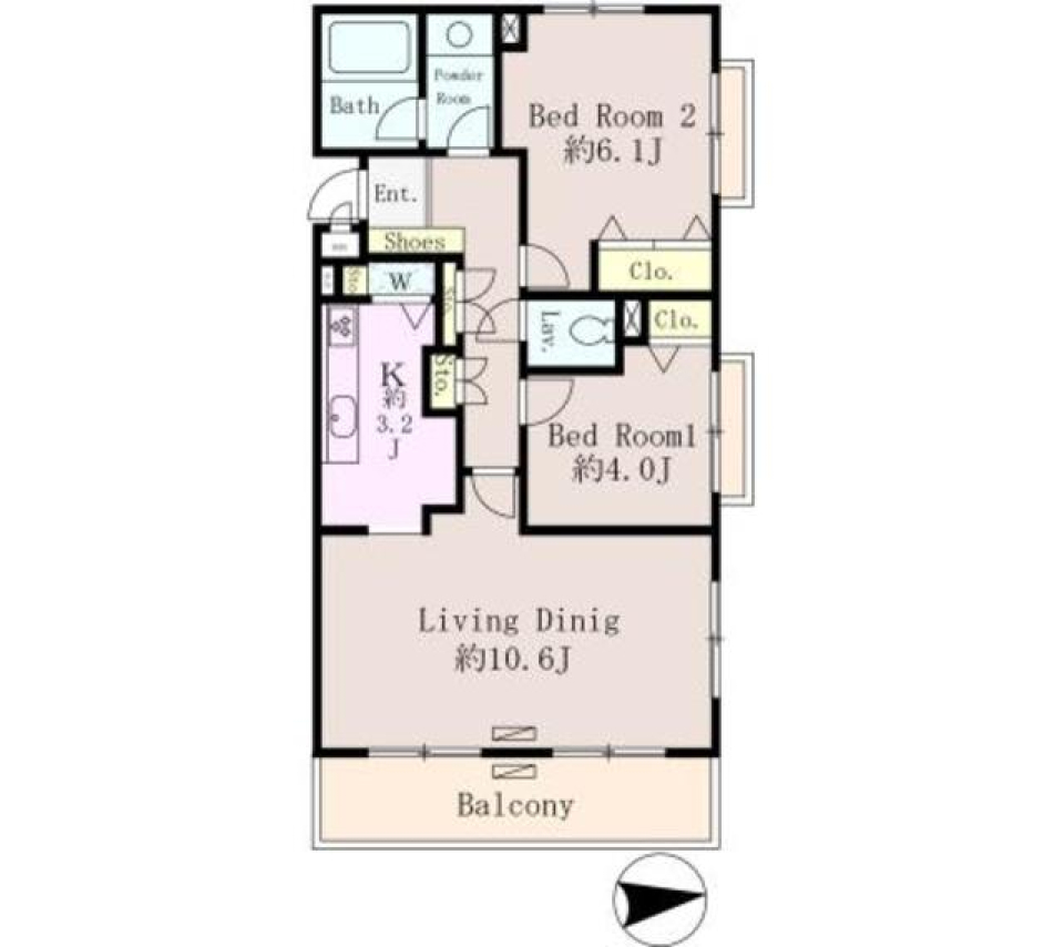 セリシエール国立306号室の間取り図