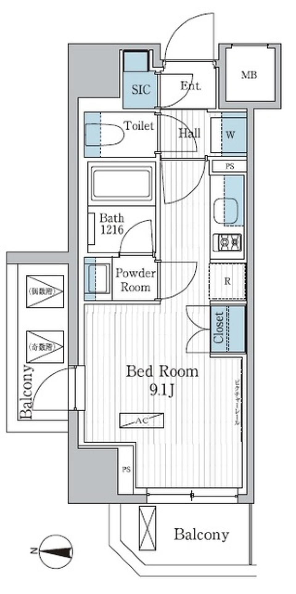 パークアクシス東陽町レジデンス　311号室［ペット可］の間取り図