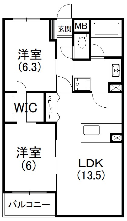 カップルにもファミリーにもおすすめの2LDK