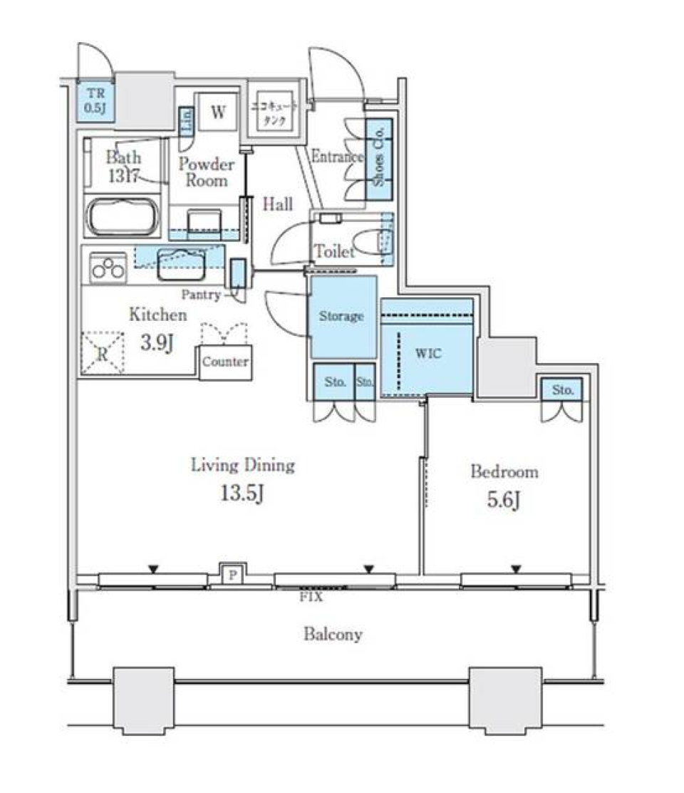 パークシティ武蔵小杉　ザグランドウイングタワー　3603号室の間取り図