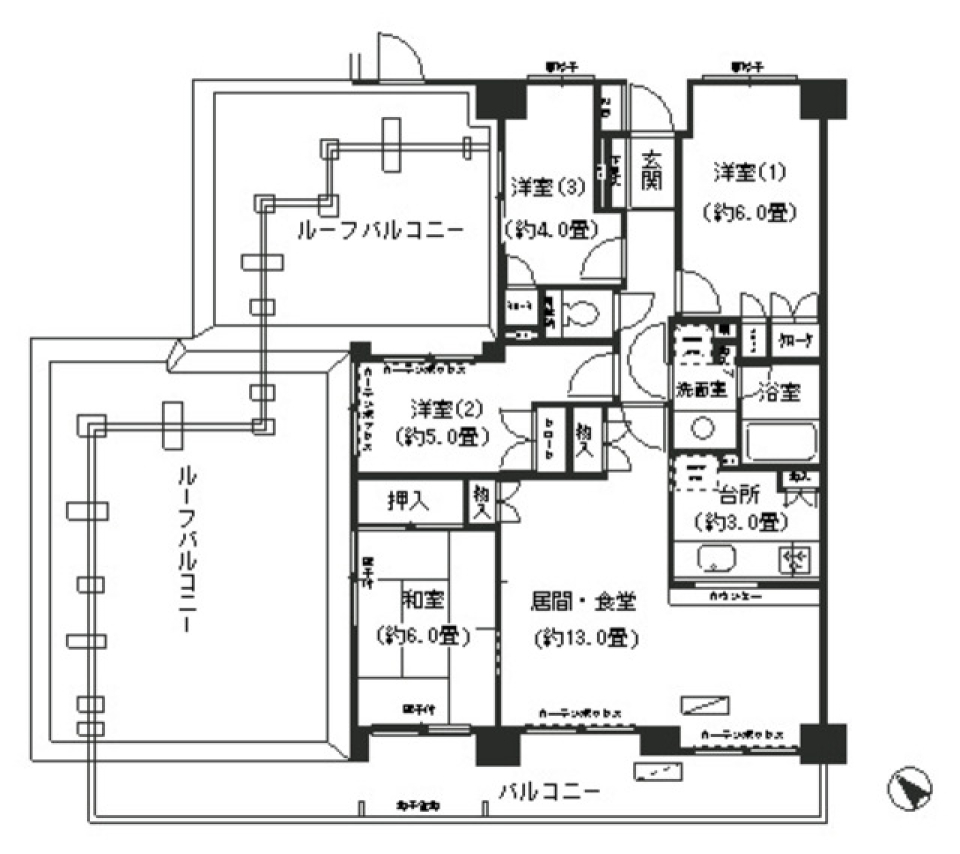 武蔵小杉西パーク・ホームズ　704号室［ペット可］の間取り図
