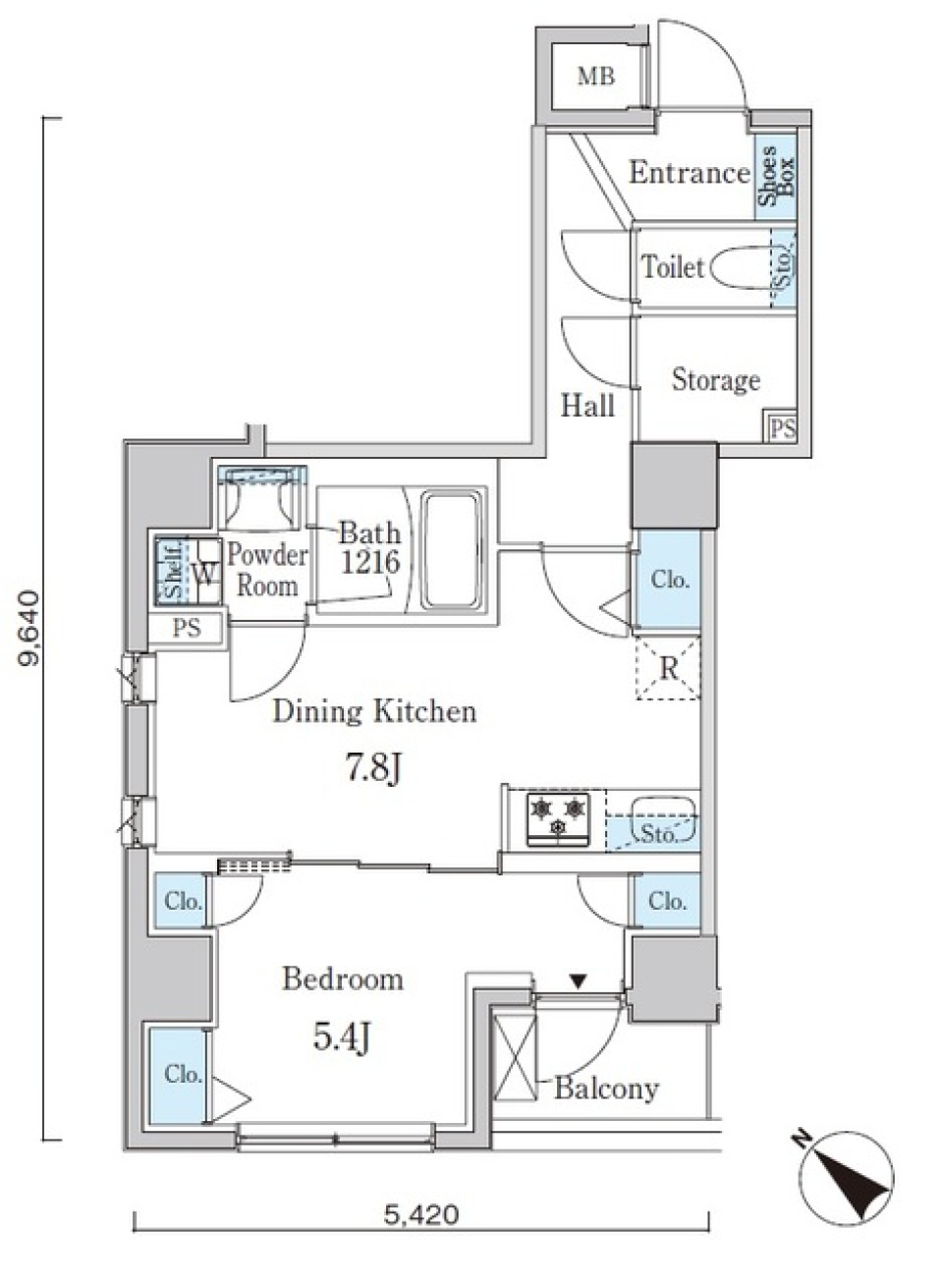 アヴェルーナ月島　702号室の間取り図