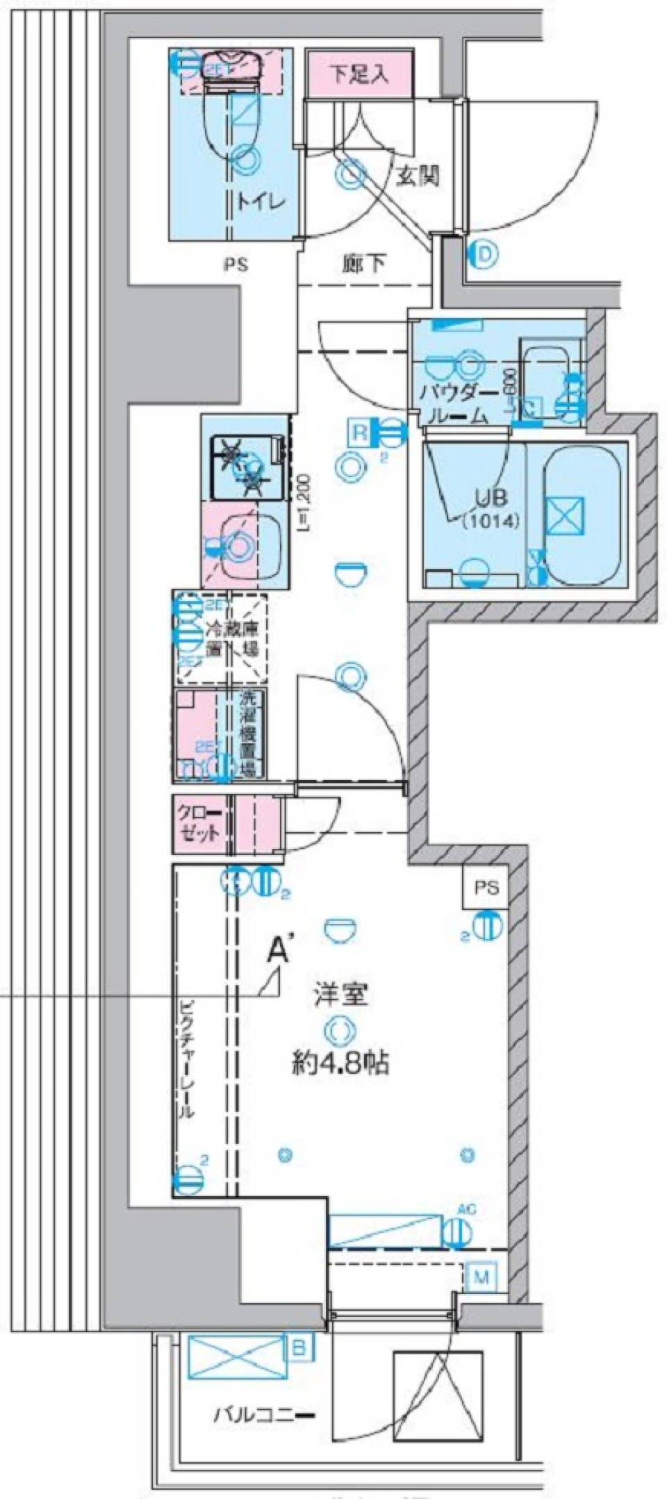 ジェノヴィア桜上水Ⅱ　804号室［ペット可］［新築］の間取り図