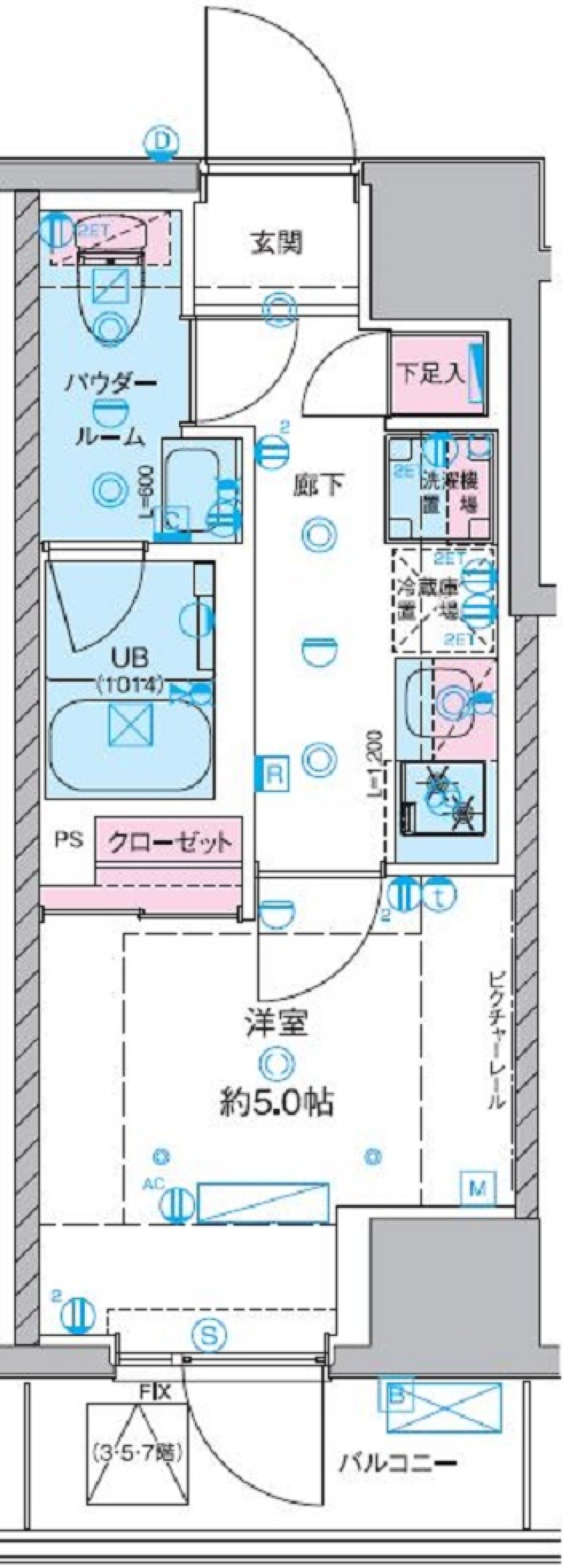 ジェノヴィア桜上水Ⅱ　403号室［ペット可］の間取り図