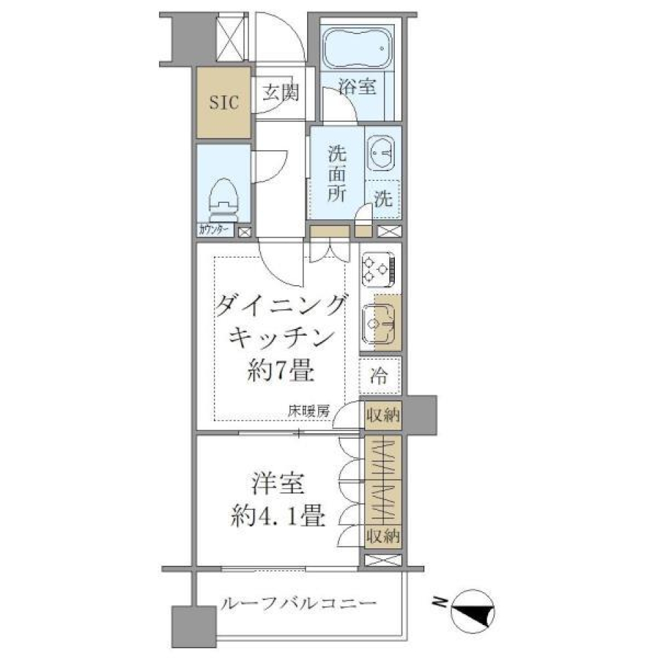Ｂｒｉｌｌｉａ神楽坂ｉｄ　702号室の間取り図