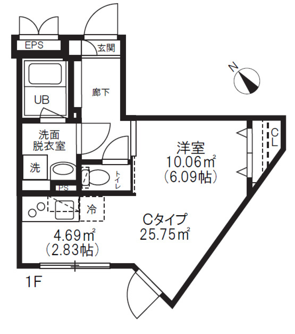 アルティザ氷川台　104号室［新築］の間取り図