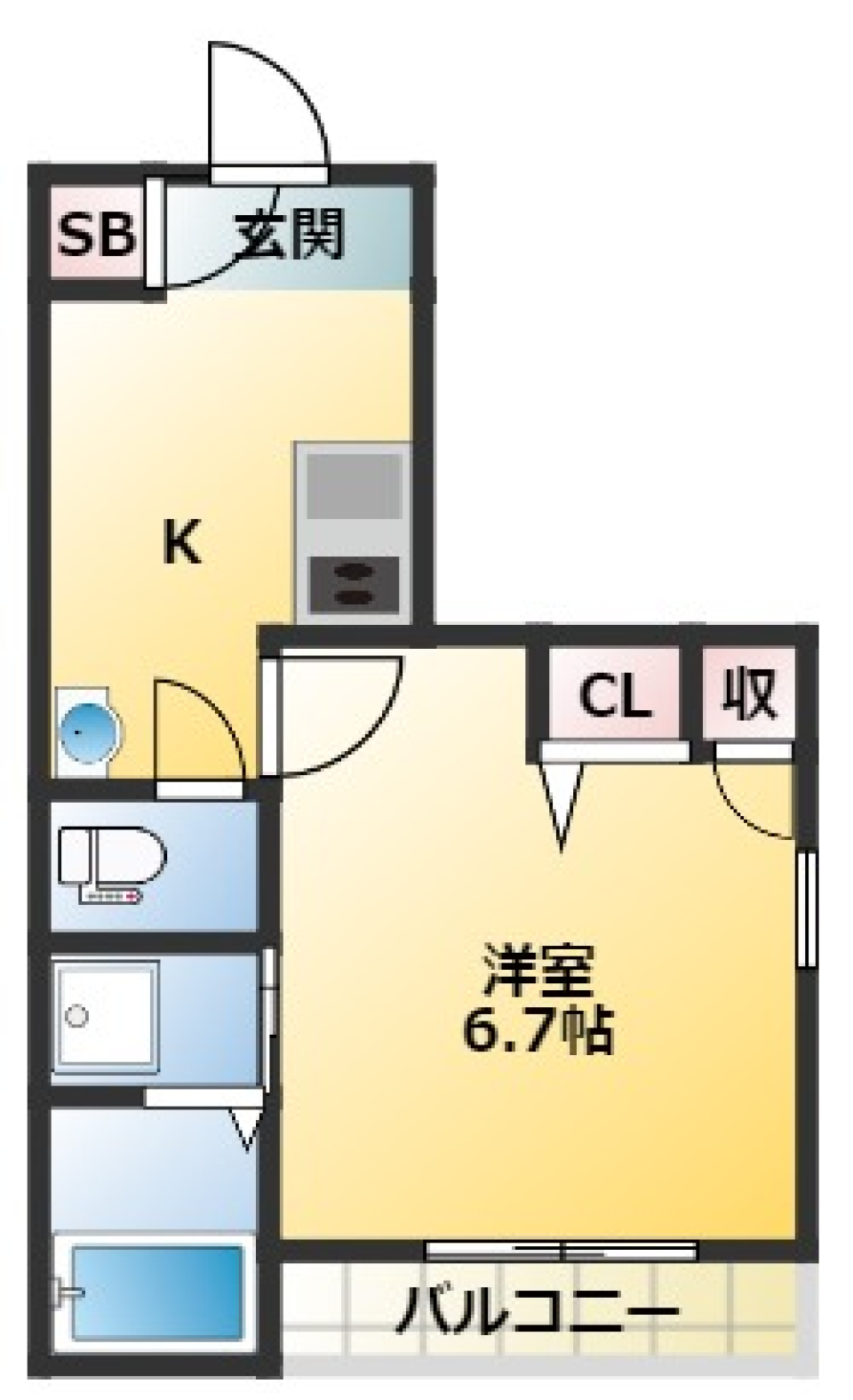 レディオ関口　301号室の間取り図