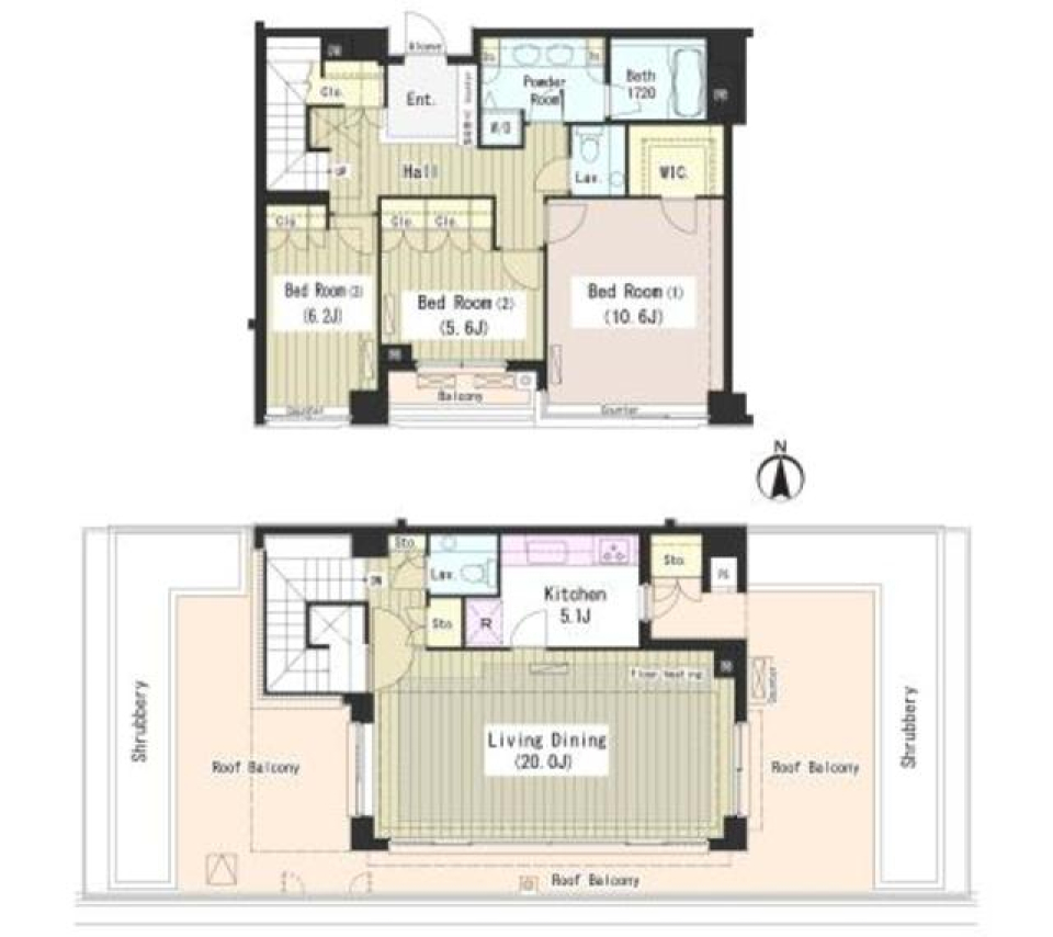 外苑レジデンス60　3号室の間取り図