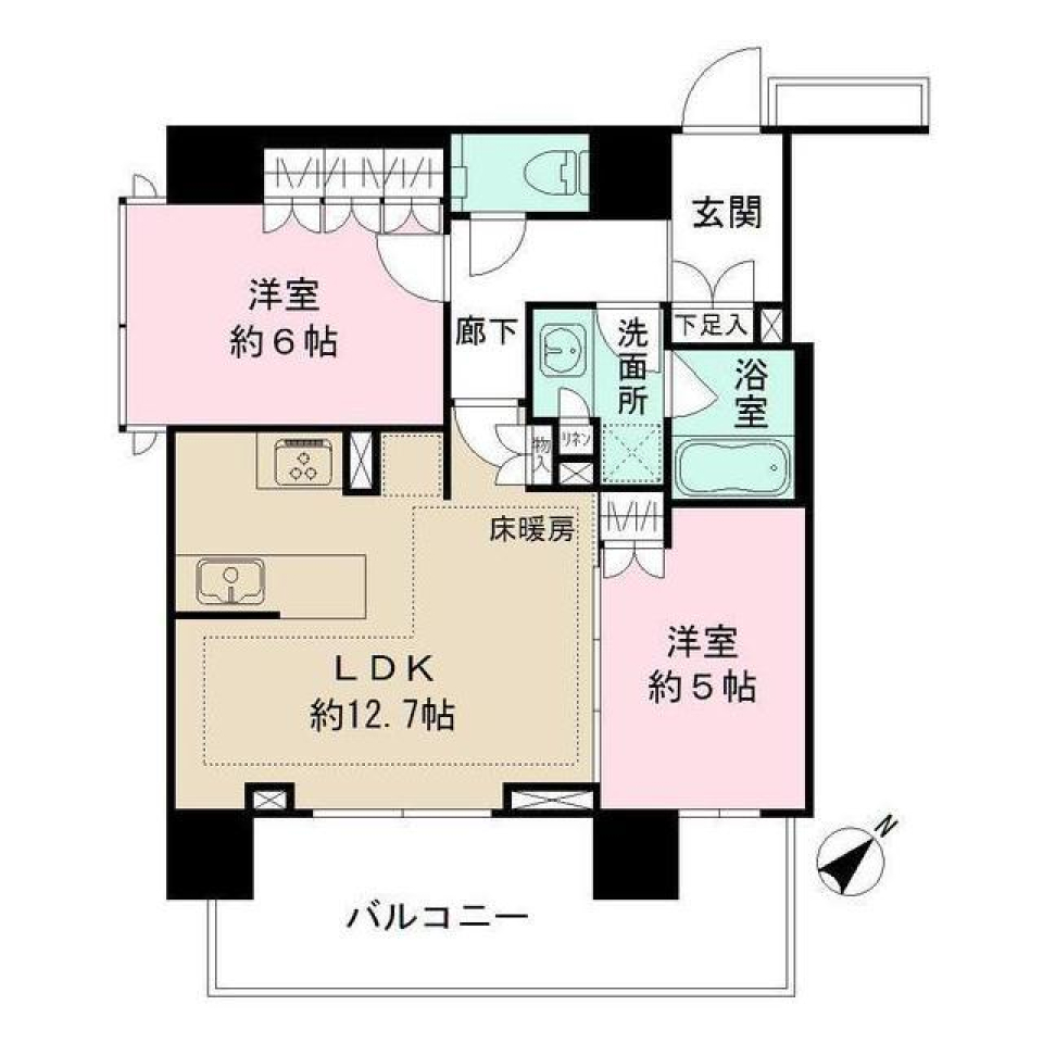 ザ・パークハウスアーバンス東五反田　408号室の間取り図