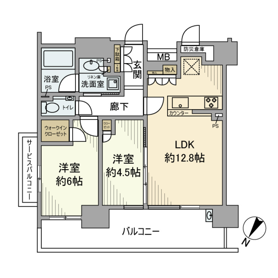 シティテラス横浜ノース棟　624号室の間取り図