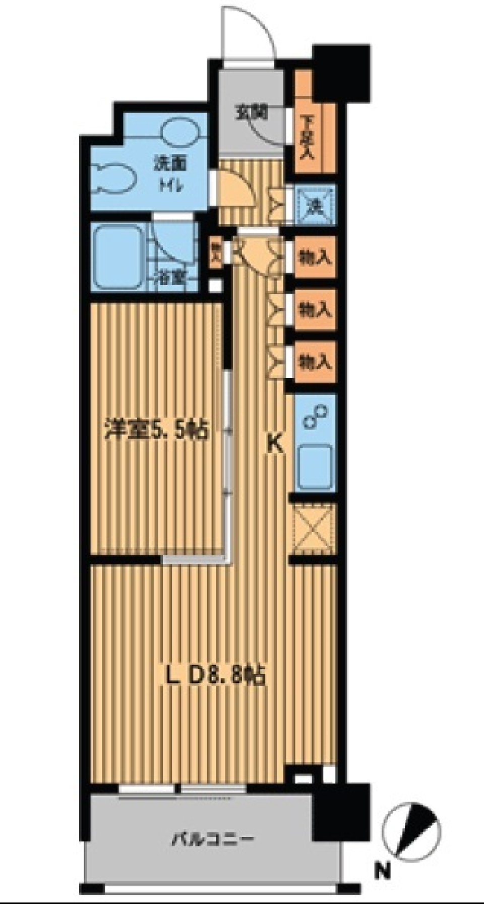 プライムアーバン日本橋横山町　402号室［ペット可］の間取り図