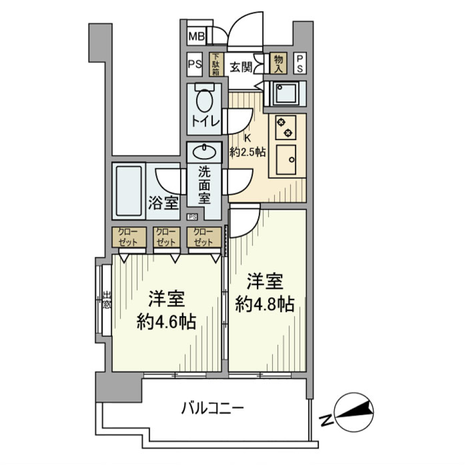 ビューネ渋谷桜丘　405号室の間取り図