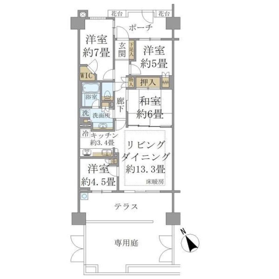 東京プライムウエスト　101号室の間取り図